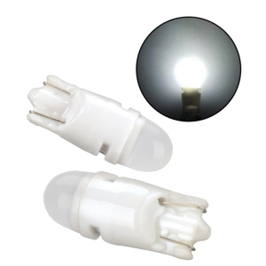 Автолампа светодиодная W5W T10-2835-2SMD-Ceramics Round LENS (ПУЛЯ) White 12V (V0110)