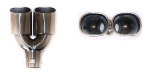 Насадка глушителя из нержавеющей стали (L-242мм,D-60мм,B(ширина выходного патрубка-188мм)  NG-016