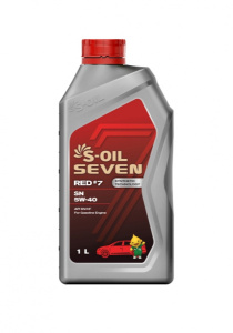 S-OIL Масло моторное синтетика SEVEN RED #7 SN 5W-40 1л (1шт./12шт.) (E107652)