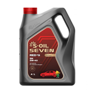 S-OIL Масло моторное 100% синтетика SEVEN RED #9 SN 5W-40 4л (1шт./4шт.) (E107616)