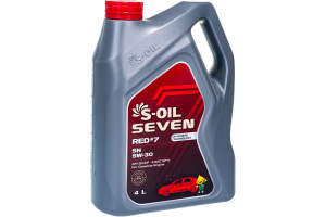 S-OIL Масло моторное синтетика SEVEN RED #7 SN 5W-30 4л (1шт./4шт.) (E107658)