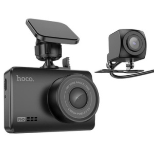 Автомобильный видеорегистратор HOCO DV3 Driving recorder 2 камеры (черный) (46783)