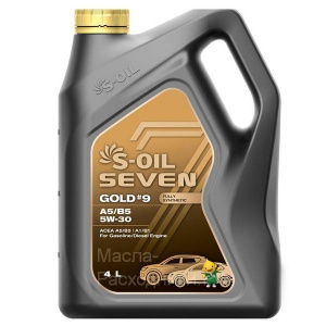 S-OIL Масло моторное синтетика SEVEN GOLD #9 A5/B5 5W-30 4л (1шт./4шт.) (E107768)