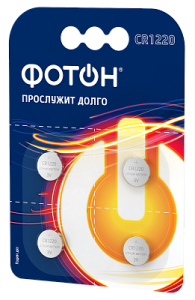 Элемент питания "Фотон", CR1220, BP4, литиевый, (480/80/4) (23614)