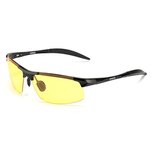 Поляризационные очки-анти фары, полуоправа пластик черный, желтые линзы ST-005