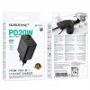 Сетевой адаптер питания BOROFONE BA96A с цифровым дисплеем PD 20W + QC 3.0 (черный) (05106)