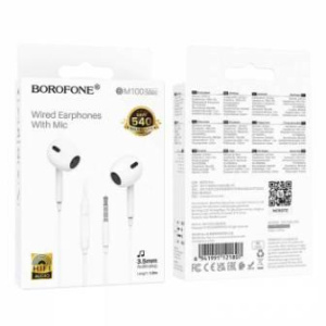 Наушники с микрофоном BOROFONE BM100 Pro (белый) (00893)