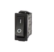 Клавиша чёрная "узкая", двухпозиционная, 3 контакта,  16A250V/20A125V KN-031